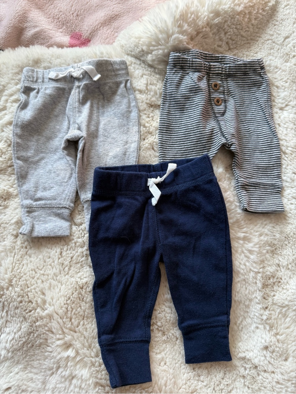 Carter's Navy, Gray & Gray-White Striped Baby Jogger Set